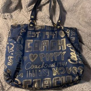 Barely used coach poppy canvas purse